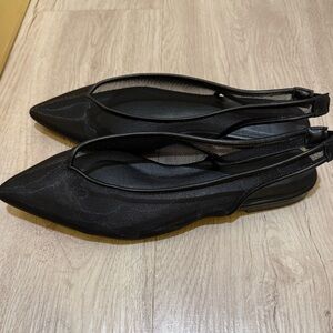 Billini Black Mesh Slingback Flats